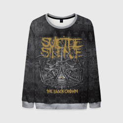 Мужской свитшот 3D Suicide Silence - bone eye black crown