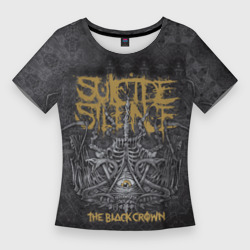 Женская футболка 3D Slim Suicide Silence - bone eye black crown