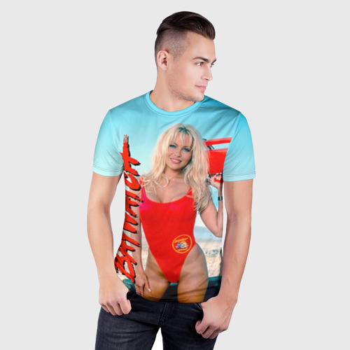 Мужская футболка 3D Slim Baywatch Памела, цвет 3D печать - фото 3