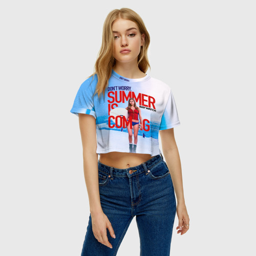 Женская футболка Crop-top 3D Лето близко, цвет 3D печать - фото 4