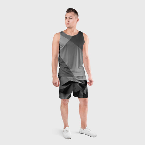 Мужские шорты спортивные Gray abstraction, цвет 3D печать - фото 4