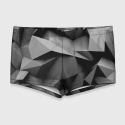 Мужские купальные плавки 3D Gray abstraction