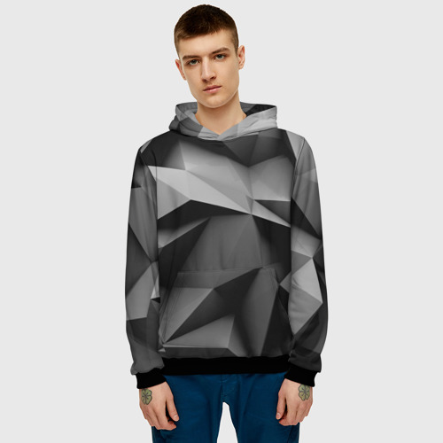 Мужская толстовка 3D Gray abstraction, цвет черный - фото 3