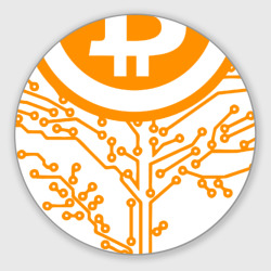 Круглый коврик для мышки Bitcoin Tree - Дерево Биткоин