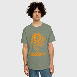 Мужская футболка хлопок Oversize Bitcoin Tree - Дерево Биткоин - фото 2