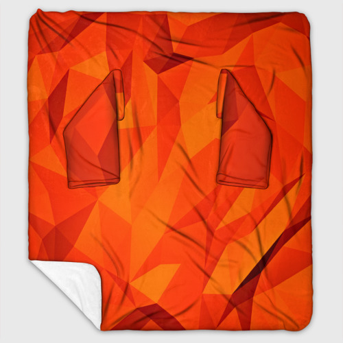 Плед с рукавами с принтом Orange geometry, вид спереди #2