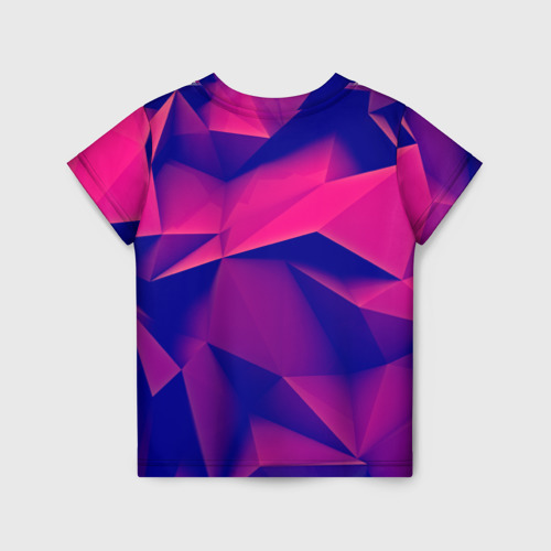 Детская футболка 3D Violet polygon, цвет 3D печать - фото 2