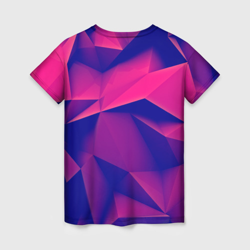 Женская футболка 3D Violet polygon, цвет 3D печать - фото 2