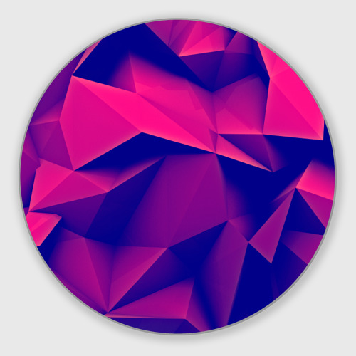 Круглый коврик для мышки Violet polygon