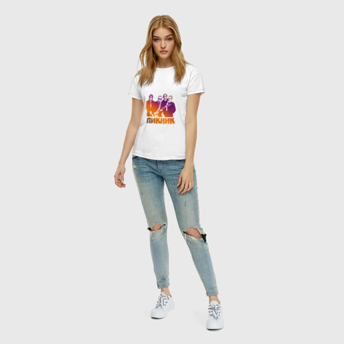 Женская футболка хлопок Группа Пикник, цвет белый - фото 5