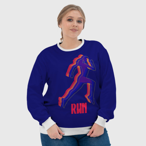 Женский свитшот 3D Спортивный бег!, цвет 3D печать - фото 6