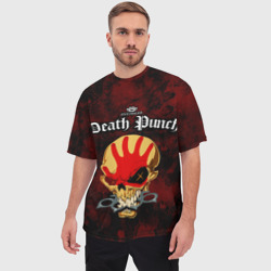 Мужская футболка oversize 3D Five Finger Death Punch 4 - фото 2