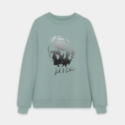 Мужской свитшот oversize без начеса хлопок Курт Кобейн автограф