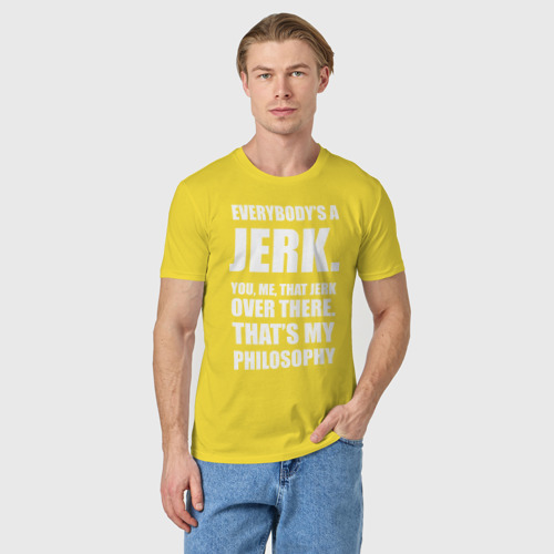Мужская футболка хлопок с принтом Философия, фото на моделе #1