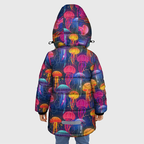Зимняя куртка для девочек 3D Медузы, цвет светло-серый - фото 4