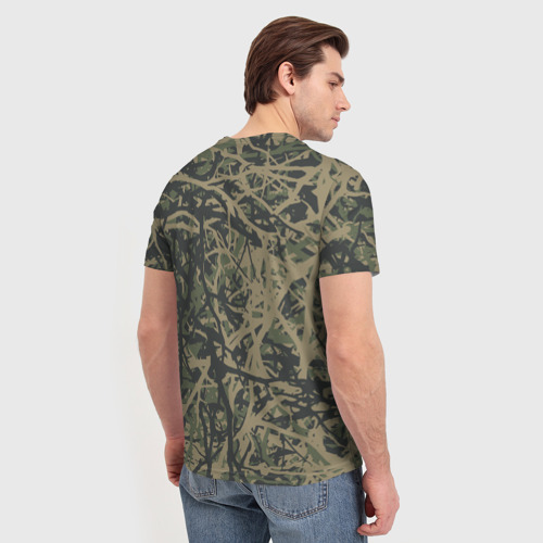 Мужская футболка 3D Лесной камуфляж, цвет 3D печать - фото 4