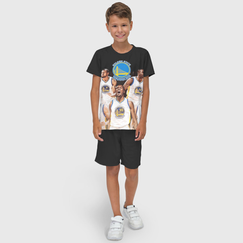 Детский костюм с шортами 3D Golden State Warriors 5, цвет 3D печать - фото 3