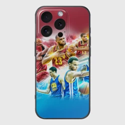 Чехол для iPhone 16 Pro силиконовый с защитой камеры Golden State Warriors 7