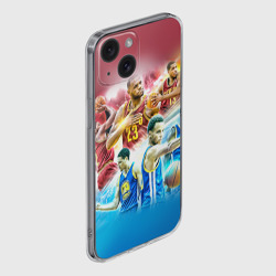 Чехол для iPhone 15 силиконовый с защитой камеры Golden State Warriors 7 - фото 2