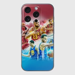 Чехол для iPhone 15 Pro Max силиконовый с защитой камеры Golden State Warriors 7