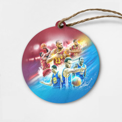 Деревянная игрушка круг Golden State Warriors 7