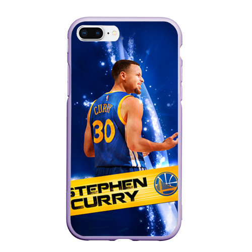 Чехол для iPhone 7Plus/8 Plus матовый Golden State Warriors 8, цвет светло-сиреневый