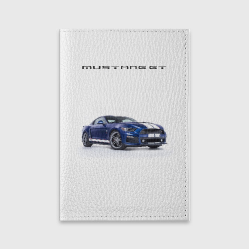 Обложка для паспорта матовая кожа Ford Mustang GT 3, цвет фиолетовый