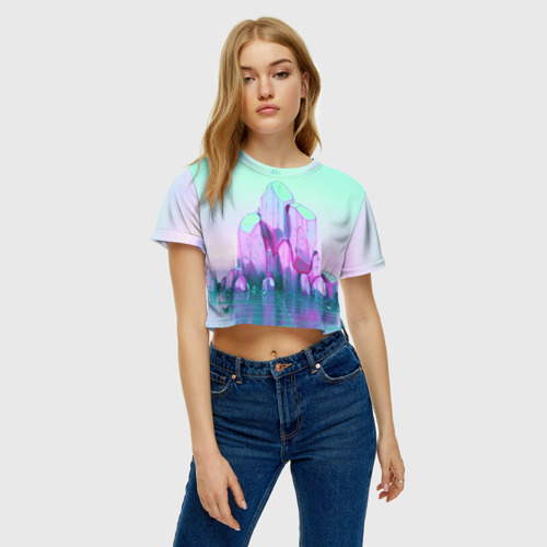 Женская футболка Crop-top 3D Imagine Dragons, цвет 3D печать - фото 3