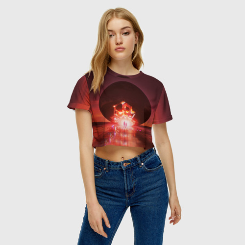 Женская футболка Crop-top 3D Imagine Dragons, цвет 3D печать - фото 3