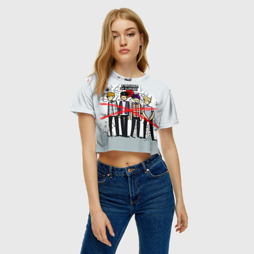 Женская футболка Crop-top 3D 5 Seconds of Summer, цвет 3D печать - фото 3