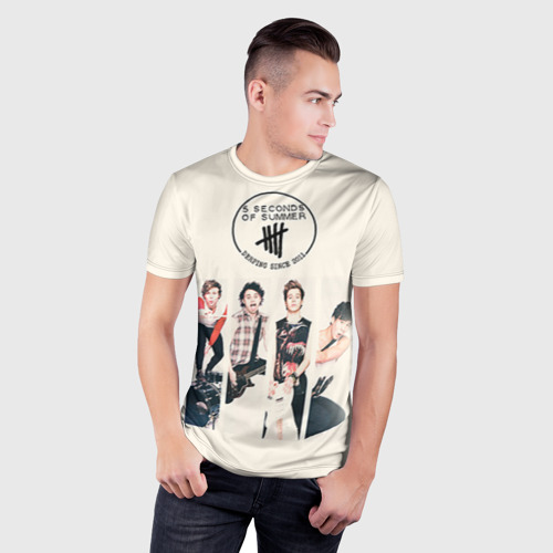 Мужская футболка 3D Slim 5 Seconds of Summer, цвет 3D печать - фото 3