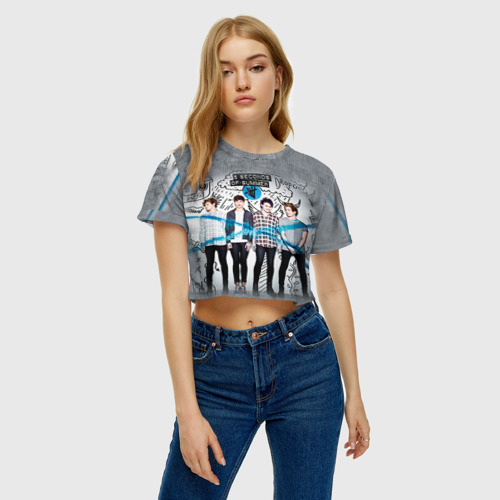 Женская футболка Crop-top 3D 5 Seconds of Summer, цвет 3D печать - фото 4