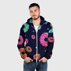 Мужская ветровка 3D Black Milk Космические Пончики - фото 2