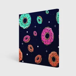 Холст квадратный Black Milk Космические Пончики