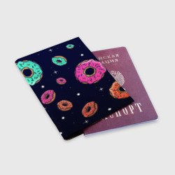 Обложка для паспорта матовая кожа Black Milk Космические Пончики - фото 2