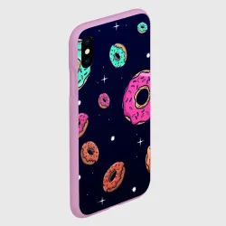 Чехол для iPhone XS Max матовый Black Milk Космические Пончики - фото 2