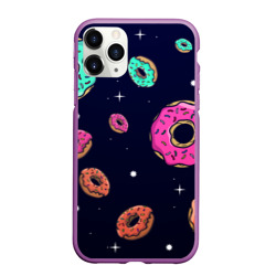 Чехол для iPhone 11 Pro матовый Black Milk Космические Пончики