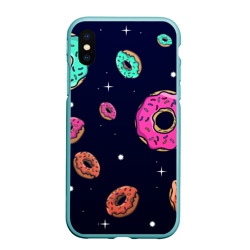 Чехол для iPhone XS Max матовый Black Milk Космические Пончики