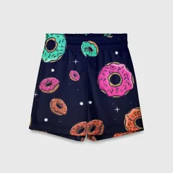 Детские спортивные шорты 3D Black Milk Космические Пончики