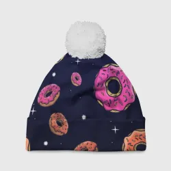 Шапка 3D c помпоном Black Milk Космические Пончики