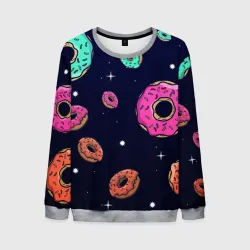 Мужской свитшот 3D Black Milk Космические Пончики