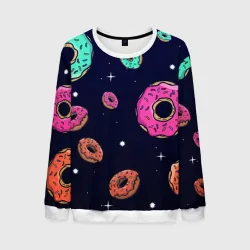 Мужской свитшот 3D Black Milk Космические Пончики
