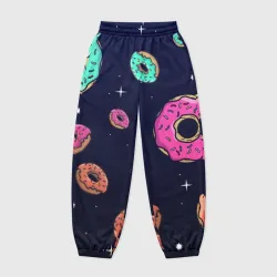 Женские джоггеры оверсайз 3D Black Milk Космические Пончики