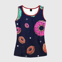 Женская майка 3D Black Milk Космические Пончики