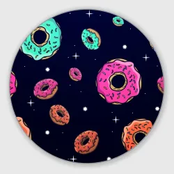 Круглый коврик для мышки Black Milk Космические Пончики