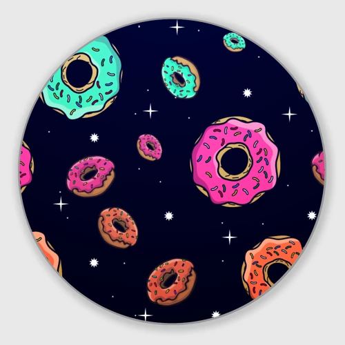 Круглый коврик для мышки Black Milk Космические Пончики