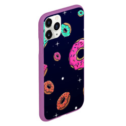 Чехол для iPhone 11 Pro матовый Black Milk Космические Пончики - фото 2