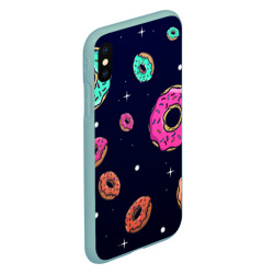 Чехол для iPhone XS Max матовый Black Milk Космические Пончики - фото 2