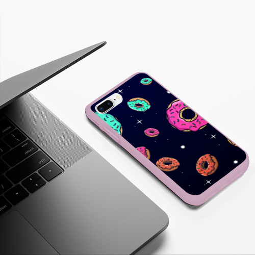 Чехол для iPhone 7Plus/8 Plus матовый Black Milk Космические Пончики - фото 5