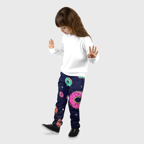 Детские брюки 3D Black Milk Космические Пончики, цвет 3D печать - фото 3